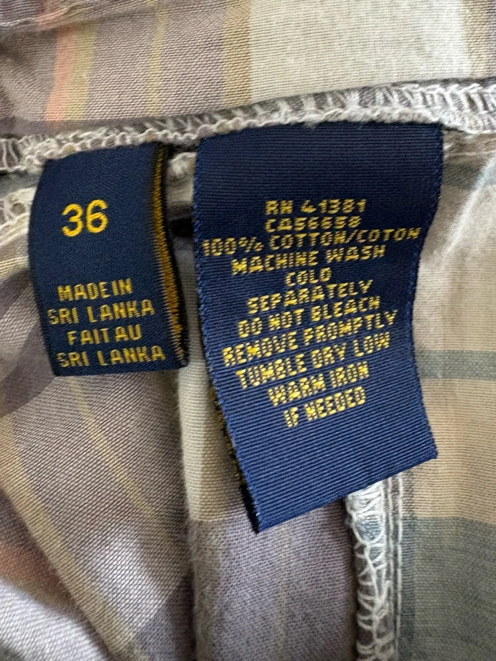 Polo Ralph Lauren Plaid Madras Shorts 36